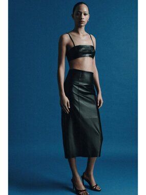 ZARA 100% LEATHER BANDEAU TOP ZW COLLECTION LIMITED EDITION